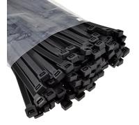 kenable Black Cable Ties 450mm x 7.5mm Nylon 66 UL Approved [100 Pack]