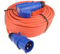 kenable Caravan Mains Hook Up Cable 16A 3 Pin CEE Electric Extension Lead 2.5mm² IP44 Rated Orange 25m