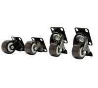 Kenable Castors For Rack Cabinet 4 Swivel Pack With 2 Locking Wheels And 2 Non-Locking