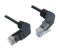 kenable Cat5e Copper RJ45 Right Angle to Right Angle Plug Ethernet Network Cable 1m - Black