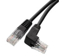 kenable Cat5e Ethernet Cable Copper RJ45 Straight to Right Angle Plug UP Network Patch Lead 2m Black