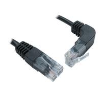 kenable Cat5e Ethernet Cable Copper RJ45 Straight to Right Angle Plug UP Network Patch Lead 3m Black