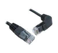 kenable Cat5e Ethernet Cable RJ45 Straight to Right Angle DOWN Plug Network Patch Lead Full Copper 0.5m Black