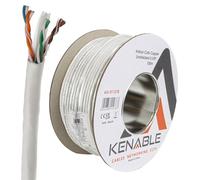 kenable CAT6 Ethernet Cable Reel 100m White - Full Copper 23AWG UTP Network Cable for Indoor Use - Fluke Tested RJ45 LAN Cable - ECA CPR Fir 1Gbps Networking Cable