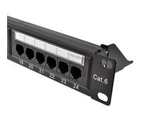 kenable Cat6 Gigabit 19 Inch Rack Mountable Patch Panel 24 Port 1U & Back Bar