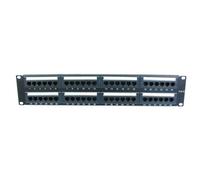 Kenable Cat6 Gigabit 19 Inch Rack Mountable Patch Panel 48 Port 2U & Back Bar