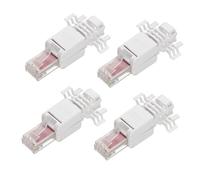 kenable | Cat6 IDC Punch Down to RJ45 Network Connector Plugs | Solid and Stranded Ethernet Cable | 4 Pack | White