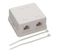 kenable CAT6 Surface Mount Socket Tool-Less 2 Port Network Wall Plate White RJ45 Ethernet Data Faceplate