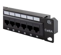 Kenable Cat6A 24 Port Rj45 Patch Panel 10 Gigabit Unshielded Utp 19 Inch 1U Rack Mountable Dual Use Krone 110 Punchdown Network Or