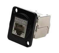 kenable Cat6A IDC Wall Plate Insert Brushed Aluminum Black D Series Chassis Mount (Excludes Plate)