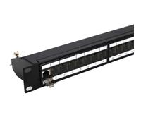 kenable Cat6a Patch Panel 24 Ports 10 Gigabit Ethernet Shielded 1U with Vertical IDC Protected RJ45 Connectors for Rack 19 Inches