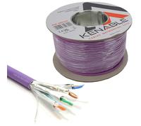 kenable Cat6A S/FTP Ethernet Cable Reel 100m Purple LSZH Shielded 10 Gigabit Network Cable Solid Copper 500MHz - 100 Metre