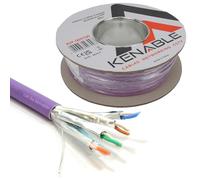 kenable Cat6A S/FTP Network Cable Reel LSZH Low Smoke 10 Gigabit Ethernet Pure Copper Shielded Purple 50m