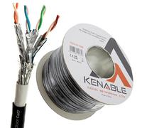 kenable CAT7 Outdoor Ethernet Cable 100m Reel Direct Burial Gel Filled Copper Network Cable Weatherproof UV Resistant 23AWG 10Gbps 600MHz Black
