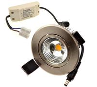 Kenable Ceiling Led Spotlight 5W Dimmable Warm White Tilting With Driver Brush Chrome