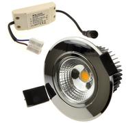 Kenable Ceiling Led Spotlight 5W Dimmable Warm White Tilting With Driver Chrome