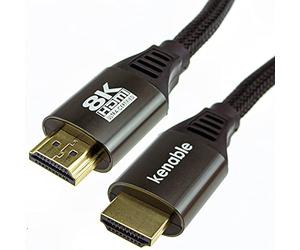 kenable Certified Ultra High Speed HDMI 2.1 Cable 8K@60/4K@120 48Gbps Metal Plugs 5m [5 metres]