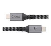 kenable USB4 Cable 40Gbps Certified Thunderbolt 3/4 Compatible USB Type C to USB C Braided Lead with E-Mark Chip 240W Power Delivery Metal Connectors 1.8m Black