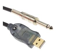 kenable Chord Guitar 6.35mm Male Mono Jack Plug to PC USB Converter Lead 3m