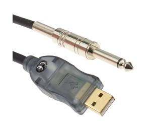 kenable Chord Guitar 6.35mm Male Mono Jack Plug to PC USB Converter Lead 3m