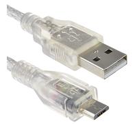 kenable CLEAR USB 2.0 A To MICRO B Data and Charger Cable 24AWG 2m with Ferrite [2 metres]