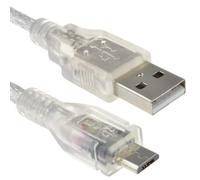 kenable USB 2.0 A to Micro B Cable 24AWG Fast Charge & Data Sync with Ferrite Core Clear 3m