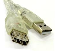 kenable CLEAR USB 2.0 Extension Cable A to A Female Lead 24AWG Ferrite 5m [5 metres]