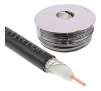 kenable Coaxial RG6U Foam Filled Satellite CCS Cable Reel 100m Lead Black [100 metres]