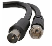 Kenable Coaxial Satellite To Tv Aerial Cable F Type Plug To Rf Fly Lead Rg59 0.5M Black