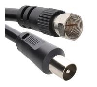 kenable 11045: RG59 Coaxial Satellite to TV Aerial Cable, 2m, F Type Plug to RF Lead, Black