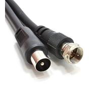 kenable Coaxial Satellite to TV Aerial Cable F type Plug to RF Fly Lead RG59 3m Black [3 metres]