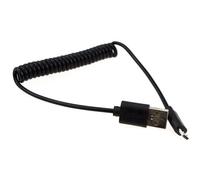 Kenable Coiled Micro B Data And Charging Cable Usb 2.0 Black 0.6M