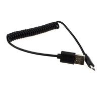 kenable Coiled Micro USB Cable USB 2.0 Data Sync and Charging Lead for Android Phones Tablets Sat Nav Black 0.6m