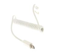 kenable Coiled Shielded USB 2.0 to Micro B Data and Charging Cable for Android Phones Tablets Sat Nav White 1m