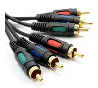 kenable Component Video Cable 3 RCA Phono to 3 RCA Phono RGB YUV Lead 75 Ohm Copper 0.5m Black