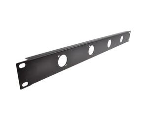 kenable D-Series 1U 19 inch Rack Mount Panel 4 Port XLR D-Type Connector Plate Flight Case Black Steel 1U 4 Hole