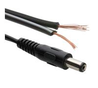 kenable DC Power Cable Male Plug to Bare Wire Ends 2.1mm x 5.5mm Jack Connector for LED Signs Solar Devices CCTV 75W Rated 1.5m Black