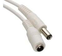 5.5 x 2.1mm DC Power Plug to Socket CCTV Extension Cable 0.5m WHITE