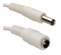 5.5 x 2.1mm DC Power Plug to Socket CCTV Extension Cable 1.5m WHITE