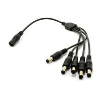 kenable DC Power Splitter 5 way Adapter 2.1mm CCTV 12V PSU to 5 Camera Cable [5 Way]