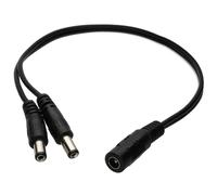 kenable DC Power Splitter Cable 2 Way Adapter 5.5mm x 2.1mm Barrel Jack for CCTV Camera LED 12V 5V PSU Black 2 Output