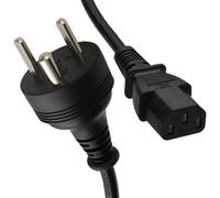 Kenable Denmark Afsnit 107-2-D1 3 Pin To Iec C13 Kettle Plug Mains Power Cable Lead 2M