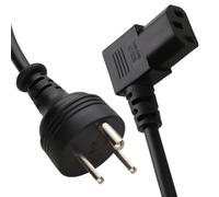 Kenable Denmark Afsnit 107-2-D1 3 Pin To Right Angle Iec C13 Plug Mains Power Cable 2M