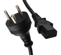 kenable Denmark Danish Afsnit 107-2-D1 to IEC C13 Kettle Plug Mains Power Cable Lead H05VV-F 0.75mm² 5A Black 2m