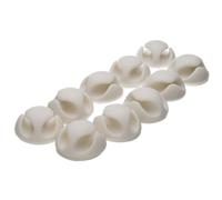 kenable Desk Cable Tidy Double Channel Self Adhesive Sticky Pads Cable Organiser for Home Office - 10 Pack White