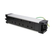 Kenable Desktop Power Strip 3X Uk Socket Silver & Black - Under Desk Mount With Earthing