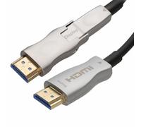 kenable Detachable Plug HDMI 2.0 Active Optical Cable AOC for Wall Installation 4K 60Hz 18Gbps HDR Ultra Thin 4.8mm Diameter No External Power Required Black 20m