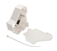 kenable DIN Rail Keystone Module Holder Adapter 35mm Mounting Bracket with Shielded Grounding Clip Side Cover Cable Tie White 65mm