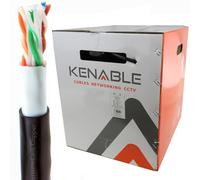 kenable Direct Burial CAT6 Outdoor Ethernet Cable Reel 305m | 23AWG Pure Copper | Gel Filled Waterproof | Double Sheath UPVC/PE | UV Resistant | Black