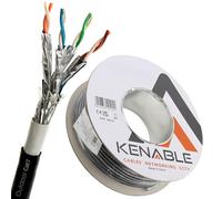 kenable Direct Burial CAT7 Outdoor Ethernet Cable | 100% Copper 23AWG | Weatherproof UV Resistant | Gel Filled Double Sheath | 10 Gigabit 600MHz | 50m Black